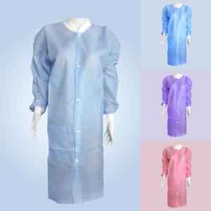 Wholesale Sky Blue Lab Coats for Adults PPE Spp SMS 45GSM Splash-Proof Painting with Mao Collar from china suppliers