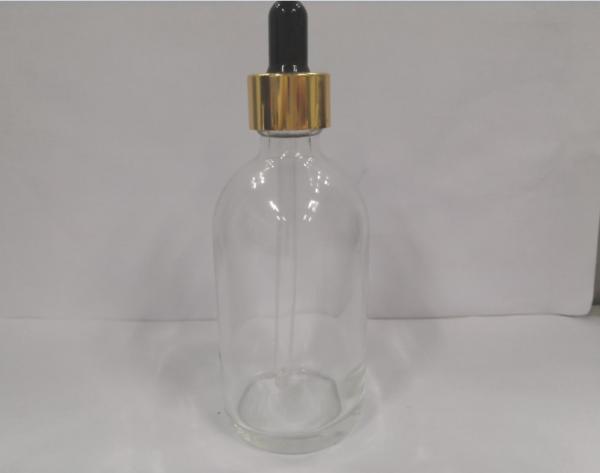 100ml Glass Cosmetic Dropper Bottles With Gold Shinny Collar Custom Painting And