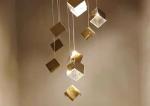 Zhongshan Supplier Big Gold and Silver Square Shade Interior Living Room