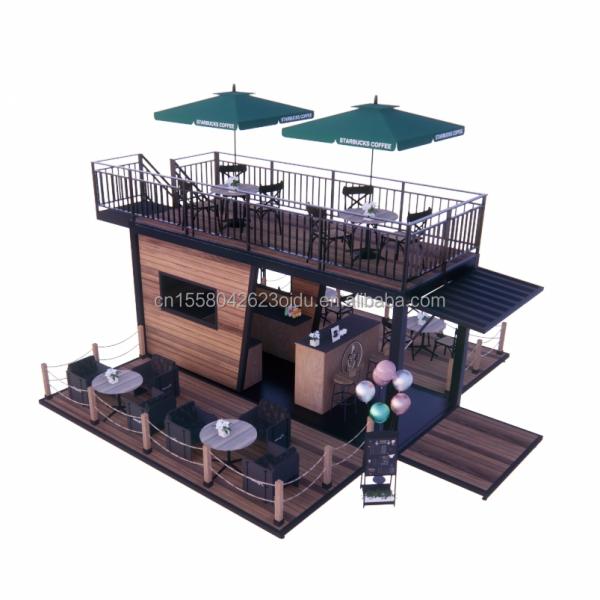 20ft Pop Up Container Bar And Coffee Shop Modular Movable Convenience Store Steel Frame With Galvanized Steel Bending