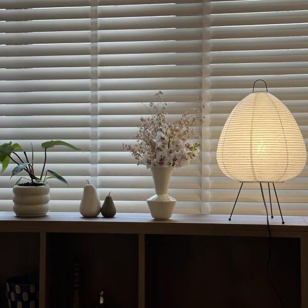 Noguchi Rice Paper Table lights Japanese Paper Lantern Standing Table Lamp Eye-Protection Bedside Lamp(WH-MTB-251)