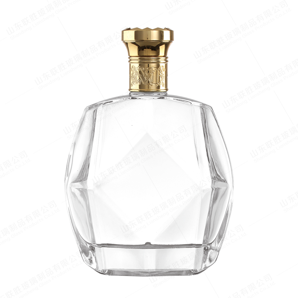Customized Flat Glass Bottle 375ml 500ml 750ml 1000ml Whiskey Liquor Bottle for Home Bar