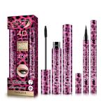 Thick Curling Waterproof Eyeliner Mascara Long Lasting Red Leopard Print