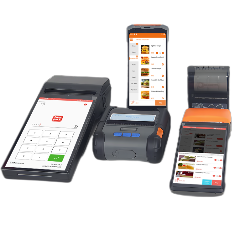 Retail Store 1D/2D Scanner POS Machine with 58mm Printer and Multilingual Support
