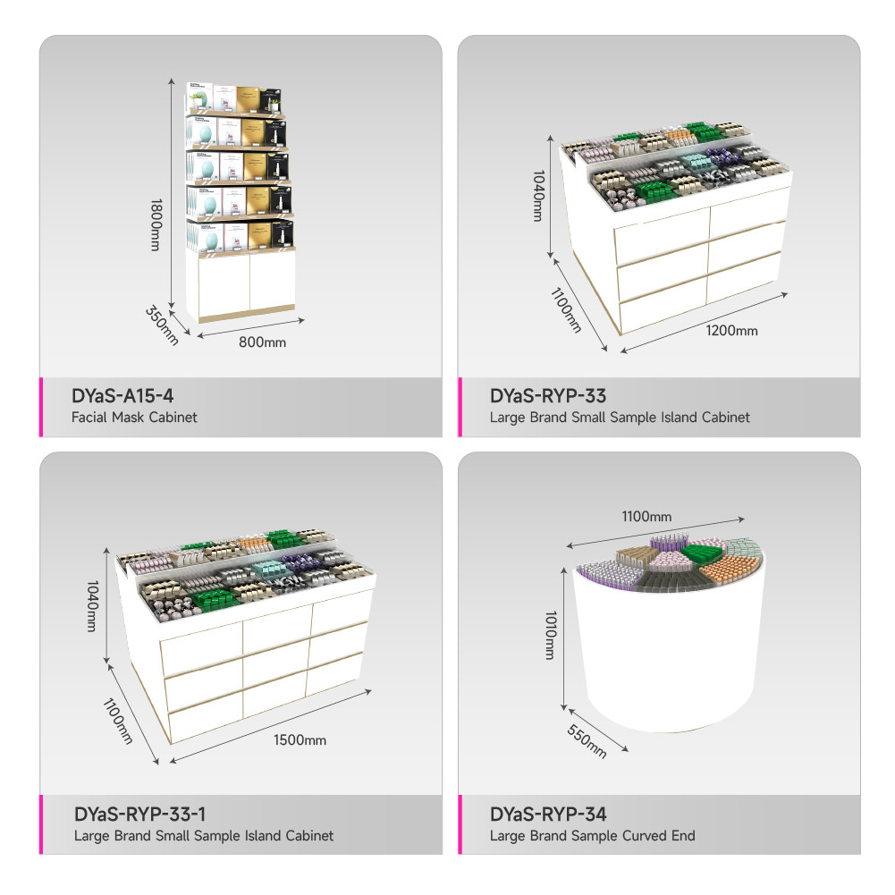 Makeup Retail Store Table White Wooden Sample Island In The Middle For Branding Display Furniture And Fashion-Forward Shop Table