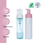 200/350ml Plastic White/Transparent/Blue Cylindrical Smooth Bottle With Pink
