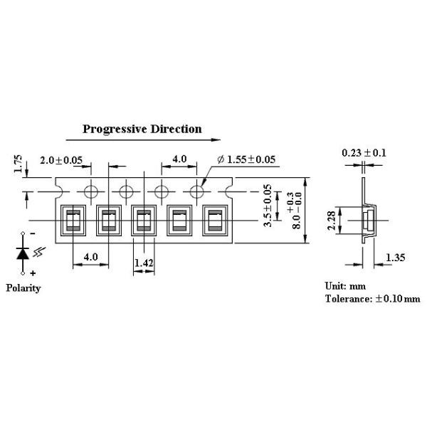 Super Red SMD Chip LED 0.8mm Height Red Diffused Indicator Backlight Electronics Components