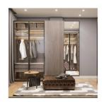 Adjustable MR HDF Board 2024 Luxury Glass Wardrobe Aluminum Wood Door Furniture