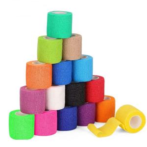 Wholesale Colored Waterproof Non-Woven Self Adhesive Elastic Cohesive Bandage Flexible Cohesive Bandage from china suppliers