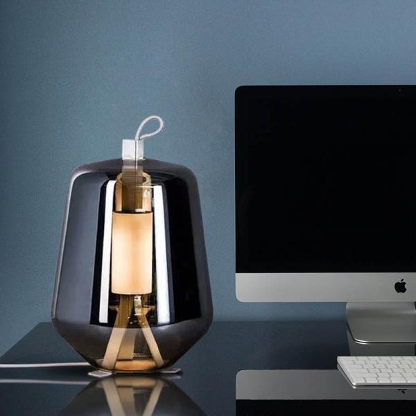 Nordic Creative LED Table Light Smoky Gray Glass Reading Luisa LED Table Lamp(WH-MTB-218)