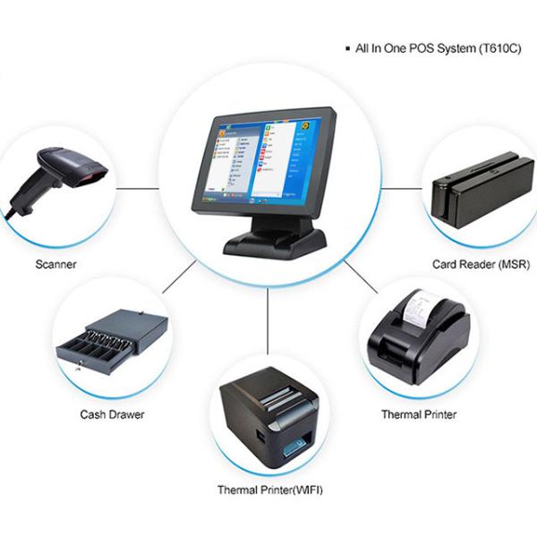 15 Inch Intel Celeron I5 CPU Pos System For Bar And Restaurant SSD 256G Hard Disk