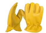 Cow Upper Yellow Leather Driving Gloves Industry Hand Protection Gloves