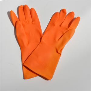 Wholesale Waterproof Oil Resistance Kitchen Rubber Gloves cotton flocklined Rubber Gloves from china suppliers