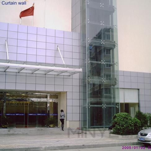 Silicone Adhesive Aluminium Curtain Wall Deburred Edge Aluminum Frame Curtain