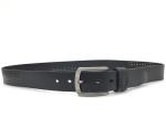 Fashionable Mens Casual Black Belt With 3 Rows Punching Classic Prong Buckle
