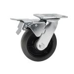 Heavy Duty Trolley Caster Wheels 100x50mm 4 inch Swivel Plate Casters Black Iron