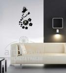 Unique Gift The Butterfly and Flowers Design 3D Best Home Decoration Mirror Wall