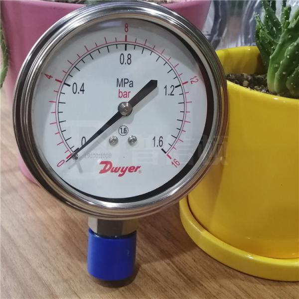 SG1 Industrial Pressure Gauge 2.5% FS 316 SS Brass Wetted Parts Dual PSI Bar 100