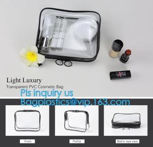 Wholesale Popular Iridescent Clear PVC Makeup Bag, custom logo printing clear pvc makeup Bag, portable cosmetics makeup bag, handl from china suppliers