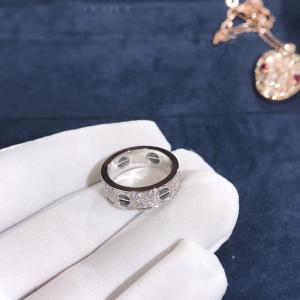 Wholesale Factory Custom Fine Jewelry 18k White Gold Natural Vs Diamond Jewelry Car Tier LOVE Ring, Diamond-Paved, Ceramic from china suppliers