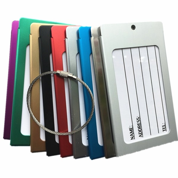 Handbag Stainless Steel Metal Card , aluminum luggage tag For Travel Airplane Baggage