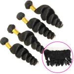 Authentic 8A Loose Curly Indian Remy Hair Weave 4 Bundles With Frontal