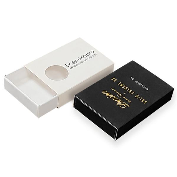 Personalised Black White Paper Match Style Drawer Gift Box Packaging Custom