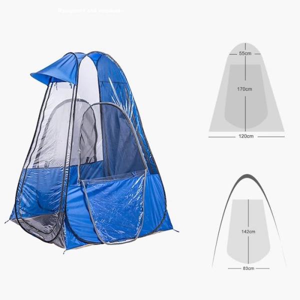 120*120*170CM Lightweight Portable Blue Transprent Waterproof Polyester Pop Up