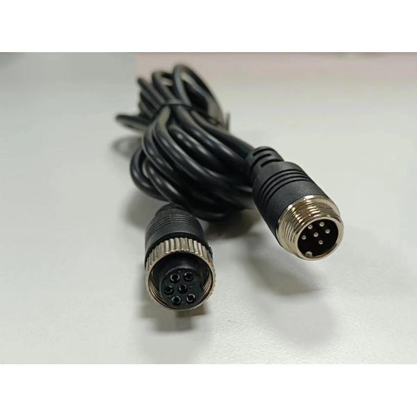 Custom M12 6 Core Male to Female Sensor Wire Harness Video Camera Extension Cable
