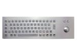 IP65 Industrial Wireless Multimedia Keyboard , Stainless Steel Trackball In