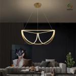 Gold Nordic Postmodern D Shaped Restaurant Hotel Modern Ring Light