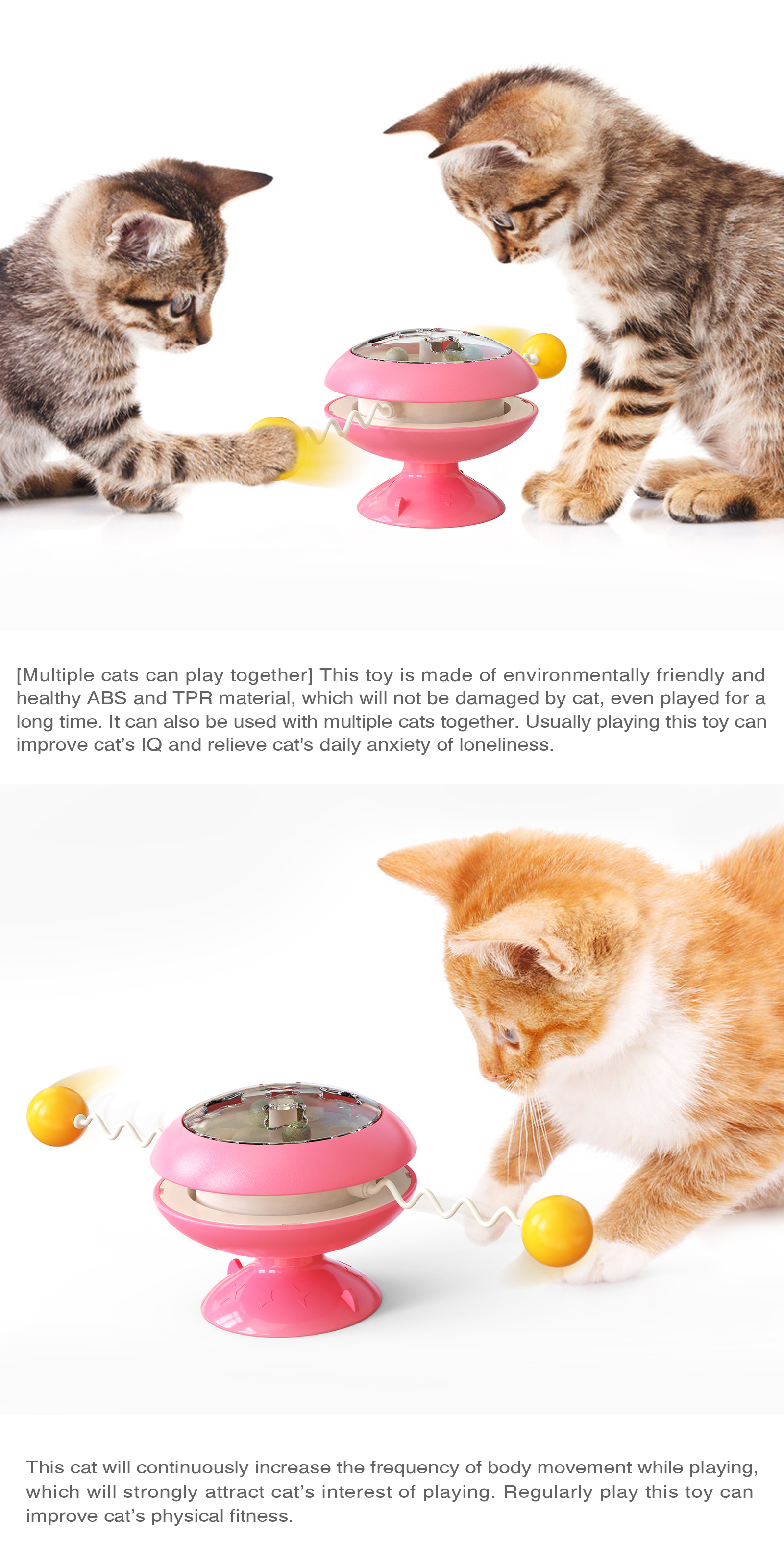 Wholesale Pet Cat Toys Catnip Spinning Ball Toy Turntable Bite Resistant Toy Ball Interactive Cat Rod Wire Cat Supplies