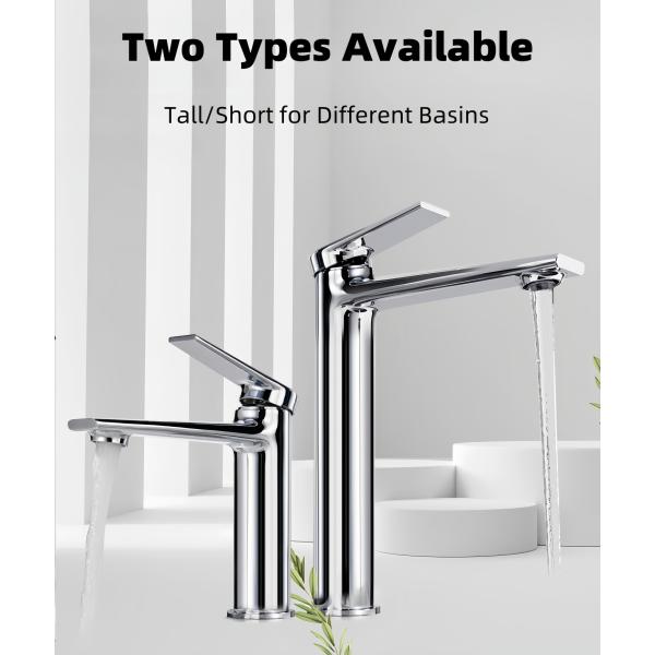 Premium Quality Wash Basin Faucet Brass Body Elegant Deck Mounted Chromed Surface