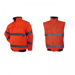 Wholesale 5xl En471 Breathable Fluorescent Reflective Jacket Construction Bomber Waterproof Hi Vis 2 In 1 from china suppliers