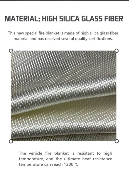 High Silica White JAT-303 Fire Fighting Blanket 0.6 Thickness Fiberglass Vehicle Fire Blanket Welding High Visibility Protection