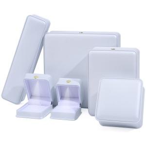 Wholesale Custom Logo Luxury Jewelry Packing Box Newest Rectangle White Piano Paint LED Ring Jewelry Box from china suppliers
