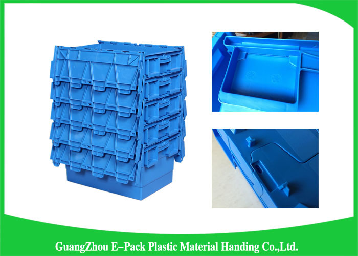 Industrial 50kgs Security Plastic Attach Lid Containers / plastic storage bins with lids