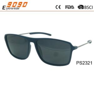 Wholesale Fashionable rectangle sunglasses ,made of plastic frame and metal temple from china suppliers