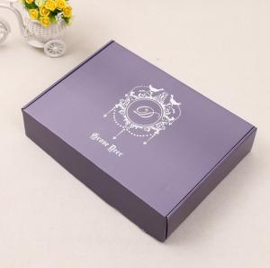 Wholesale Foldable Purple Corrugated Paper Gift Packaging Box Silver Foil Stamping from china suppliers