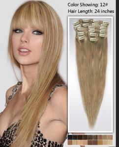 Wholesale Natural 24 Inch Remy / Virgin Clip In Hair Extension Double Weft Human Hair from china suppliers