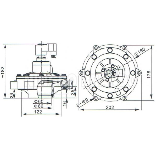 BG50MM LOGO 2'' Manifold Flat Mount Full Immersion Pulse Jet Valve For Dust Collector 24V 220V