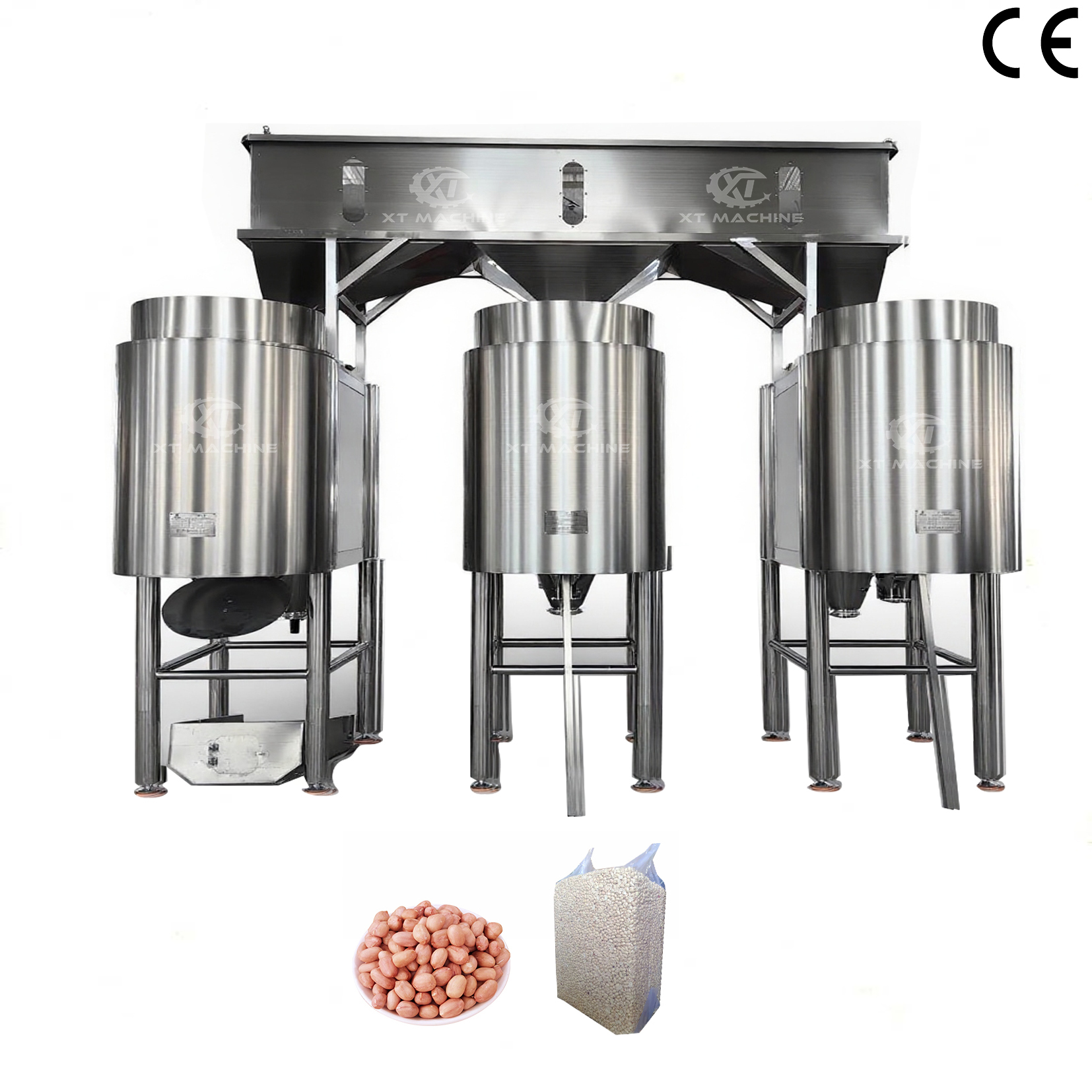 1000-1200kg/h Air Peanut Peeling Machine Dry Peanut Peeling Machine For Large Scale Production