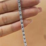Solid Gold Clarity CVD Round Cut Bezel Lab Grown Diamond Bracelets 18K 14K 10K