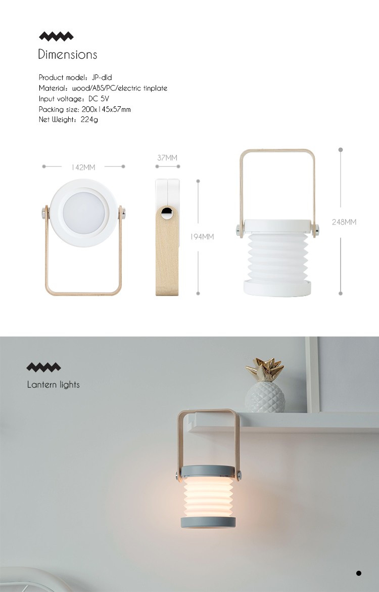 Foldable Lantern Style Table Lamps Indoor Work Light Bedside Lantern