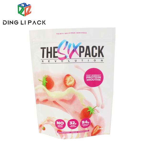 Strawberry protein powder stand up zipper bag 1.2kg sealing food grade packing