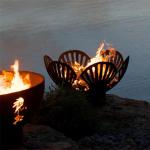 Warm Keeping Rusted Corten Steel Fire Globe Hemisphere Fire Pit
