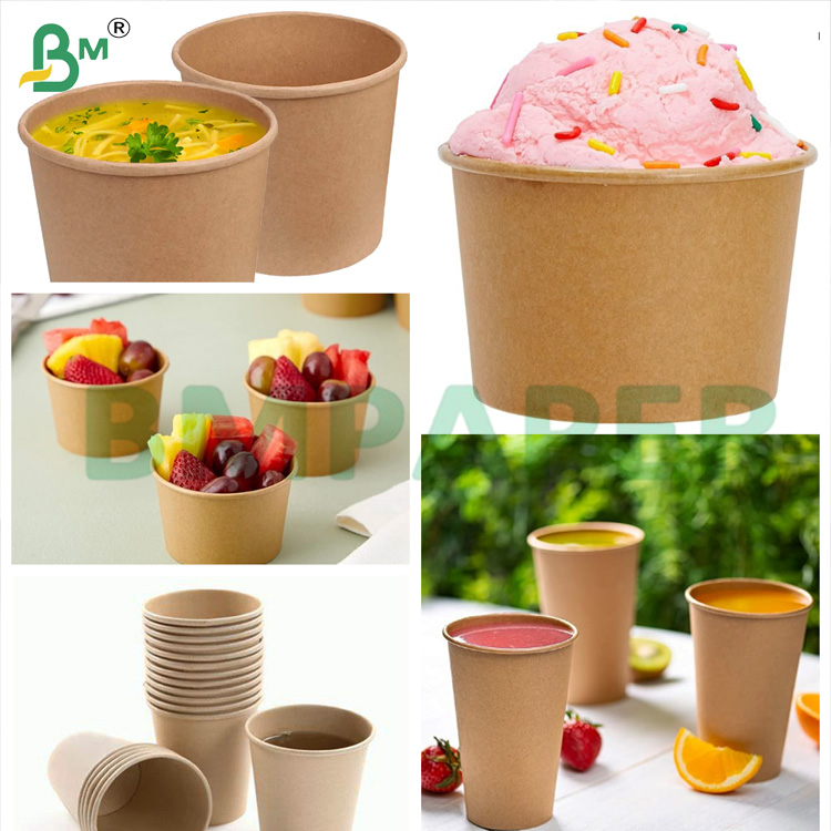 Plain Natural Brown Cup Base Paper 320g + 20g PE Coating Cupstock