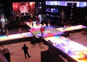 Wholesale DIY FCC Interactive Led Light Up Dance Floor 43222 Pixels 4m Viewi Distance from china suppliers