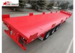 Heavy Duty Long Flatbed Semi Trailer 12R22.5 Radial Tyres For Cargo