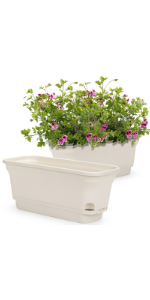 set of 2 self watering windowsill planter rectangular kitchen herb box garden planter indoor outdoor
